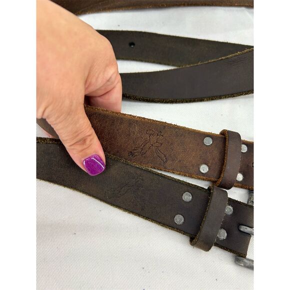 American Eagle Outfitters Men's Brown Leather Belt Bundle of Two Size Large - Picture 3 of 9